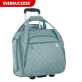 Wheeled under seat carry-on with back-up bag,quilted rolling under seat tote,boarding bag HCDP0051